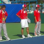 13日（国別対抗初日）の日本男子チーム　２０１０アジア競技大会