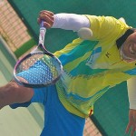 パクキョンテの技ありバックハンド！！ソフトテニス　スーパースローモーションの世界